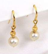 Pretty 14k and Pearl Dangle Earrings