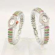 GROUP LOT OF 2X 18KT GOLD PLATED & GEMSTONE WATCHES- BRAND NEW!