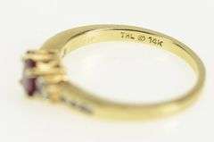 14K Yellow Gold Natural Ruby Diamond Accent Engagement Ring