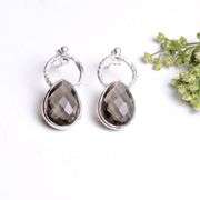 Pretty 16 Ct Lab Created Smokey Topaz Earrings