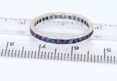 Vintage White Gold Blue Sapphire Eternity Band