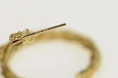 14K Yellow Gold 24.9mm Twist Design Vintage Statement Hoop Earrings