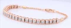 Charming Rose Gold approximate 0.20ctw Diamond Bracelet