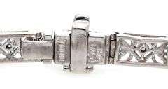 Vintage 0.14ctw Diamond Accent Scroll Heirloom Bracelet in Platinum