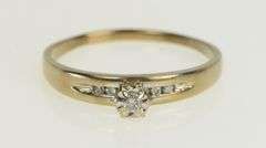 10K Yellow Gold Retro Ornate Diamond Classic Promise Ring