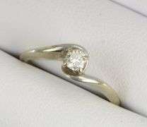14K White Gold 0.16 Ct Diamond Solitaire Bypass Engagement Ring