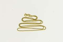 14K Yellow Gold 0.9mm Square Chain Vintage Box Link Necklace