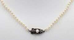 Vintage Mikimoto 3.5mm Pearl Strand Necklace with Sterling Silver Clasp