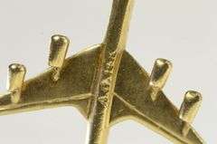 14K Yellow Gold 3D Airplane Plane Jet Airliner Travel Charm/Pendant