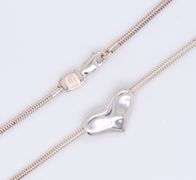 925 Sterling Silver Heart Shaped Pendant on Popcorn Chain