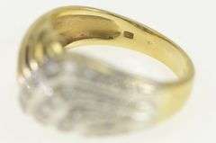 18K Yellow Gold Wavy Diamond Scalloped Statement Band Ring