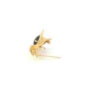 14K Yellow Gold Oval Black Onyx Honey Bumble Bee Vintage Pin/Brooch