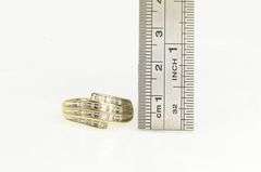 10K Yellow Gold Tiered Diamond Channel Bypass Statement Ring