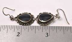 Black Onyx Dangle Earrings In Sterling Silver