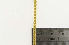 14K Yellow Gold 2.5mm Woven Wheat Link Ornate Palma Chain Necklace