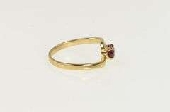 14K Yellow Gold Oval Natural Ruby Vintage Solitaire Bypass Ring