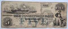 $ 5 Cochituate Bank Boston 1853 Obsolete Note