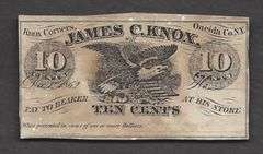 10 c=OBSOLETE=KNOX CORNERS=JAMES C KNOX=ONEIDA Co NY=EAGLE=LIKELY SPURIOUS
