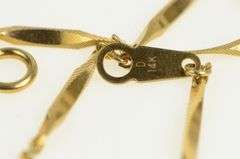 14K Yellow Gold 2.1mm Ornate Curvy Bar Link Vintage Chain Bracelet