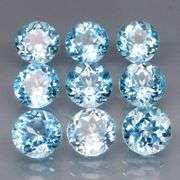 Superb quality 9.29ct 9 pc sky blue Topaz set
