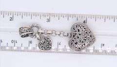 Sterling Silver Double Heart Dangle Pendant