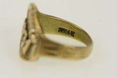 14K Yellow Gold 1931 Ornate Scroll Year Art Deco Vintage Ring