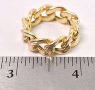 Stunning Curb Link Chain Ring In Yellow Gold