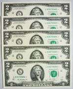(5) Superb Crisp 2013 $2 Star Replacement Notes San Francisco-Consecutive!