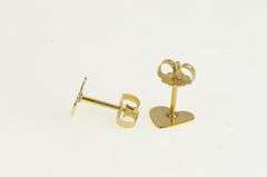 14K Yellow Gold Classic Simple Heart Love Symbol Stud Earrings