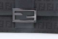 Preowned Fendi Canvas Monogram Black Wallet