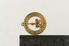 14K Yellow Gold 1960's Happy Birthday Cake Vintage Charm/Pendant
