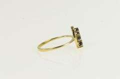 14K Yellow Gold Natural Sapphire Vintage Statement Cluster Ring