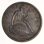1863 Seated Liberty Silver Dollar - Near Uncirculated