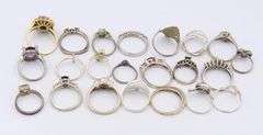 Big Group Lot of Vintage 925 Sterling Silver Rings