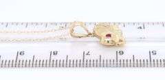 Fabulous Yellow Gold Elephant CZ Pendant on Chain