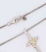 Trendy David Yurman 2 Tone X Diamond Cross Pendant on Chain Necklace