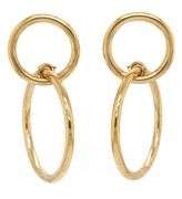 Polished Double Loop Drop Earrings in 18K