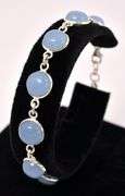 Iridescent Blue Gemstone Bracelet In Sterling Silver