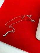 BRAND NEW 14K WHITE GOLD AND DIAMOND CHAIN WITH JOURNEY PENDANT