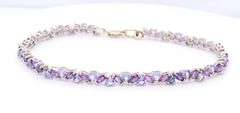 Charming White Gold Amethyst and Tanzanite Tennis Bracelet