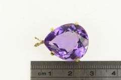 14K Yellow Gold Pear Amethyst Vintage Classic Statement Pendant