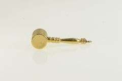 14K Yellow Gold 3D Gavel Justice Symbol Judge Lawyer Charm/Pendant