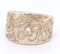 Sterling Silver Wide Filigree Band