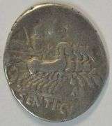 Scarce Roman Republic Silver Denarius of L Sentius C f, 101 BC