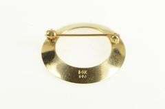 14K Yellow Gold Diamond Cut Vintage Textured Circle Concave Pin/Brooch