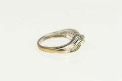 10K White Gold Wavy Criss Cross Vintage Statement Ring