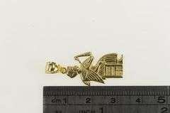 14K Yellow Gold Egyptian African Queen Throne Hieroglyphic Pendant