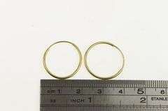 10K Yellow Gold 18.9mm Vintage Classic Simple Hoop Earrings