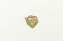 14K Yellow Gold I Love You Heart Anniversary Valentine Charm/Pendant