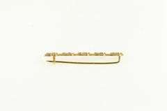 14K Yellow Gold Diamond Cut Heart Love Symbol Bar Pin/Brooch